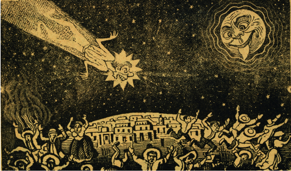 José Guadalupe Posada, Broadsheet relating to the apparition of a comet in  Mexico in November 1899, and the words to a song 'La Paloma Azul